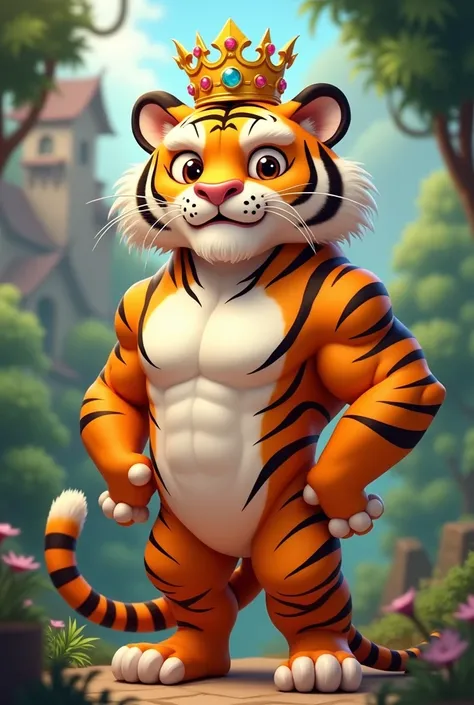 Cartoon Tiger wearing a crown