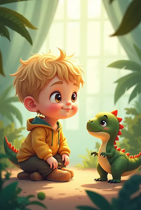 Name Oliver baby blonde brown eyes with baby dinosaur theme for school diary cover