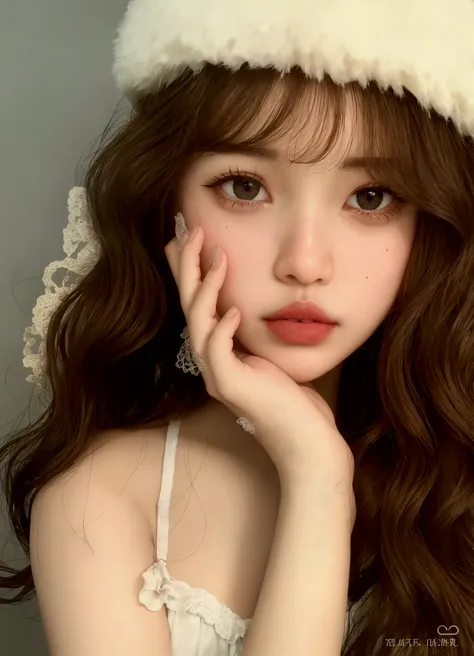  wavy hair ,  doll lips 