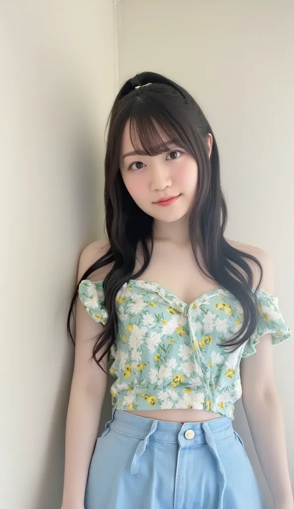  1 girl, (Wear fashionable light-colored spring clothes:1.2),  Portrait of a very beautiful Japanese idol wearing fashionable light colored spring clothes, 
( RAW photo,  best quality), (Realistic, Photographically:1.4), (masterpiece), 
 VERY DELICATE AND ...