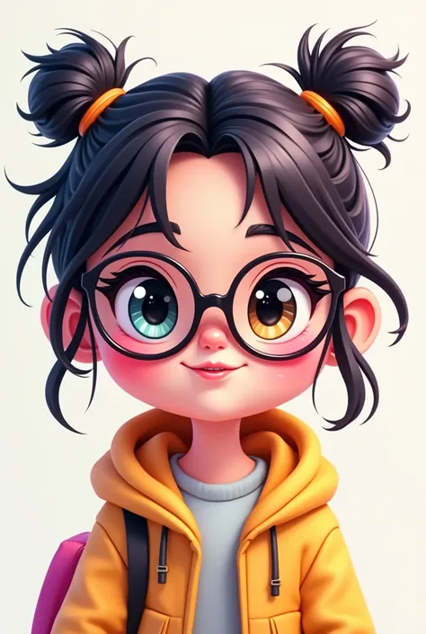 create an avatar of a cool girl with eyeglasses for streaming make it chibi