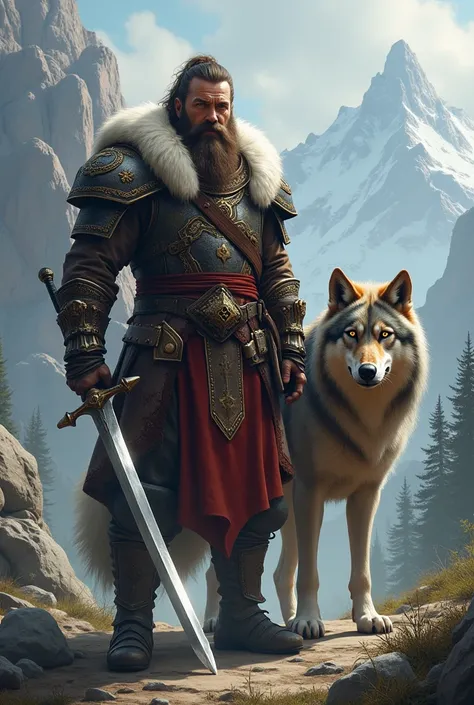 Man with a Wolf and a Sword