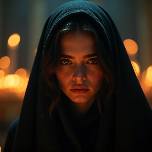 stunning, difficult,  full-color portrait of a 30-year-old  [ accustomed |SM550|4lexb0tez|KDLT0R0 ],,   epic character composition ,, [Widow Style :Style-Sylvamagic:0.2],, In a dark cathedral with candles,, from Ilya Kuvshinov, alessio albi, Nina Masik,,  ...