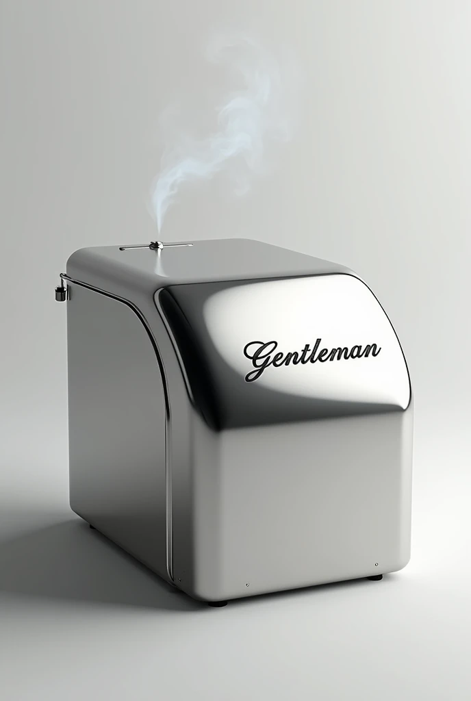 Create a logo A  steam ironing box 3D with the brand name GENTLEMAN which look luxurious 