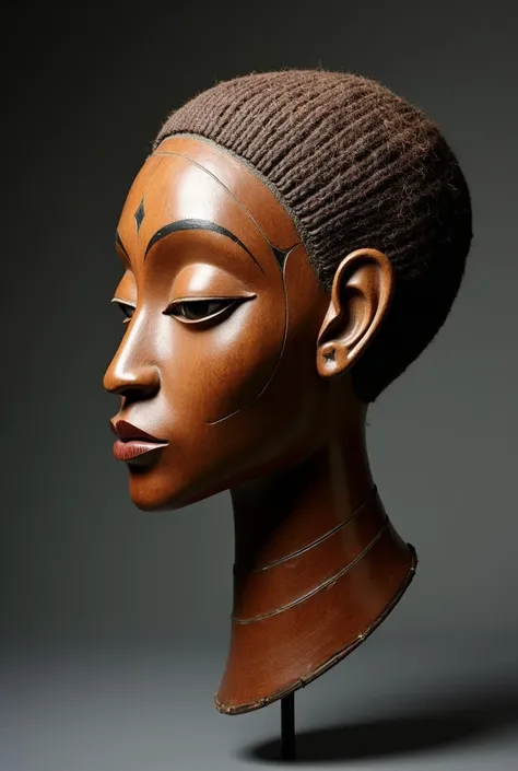 Create for me a simple womens African mask with few details and profile
