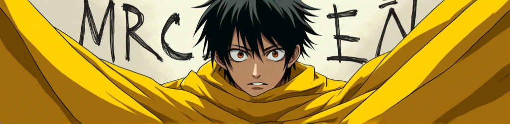 ISHOWSPEED, best quality, Death Note anime L character, yellow cloth, background writing mrceon, unique image, ISHOWSPEED, 