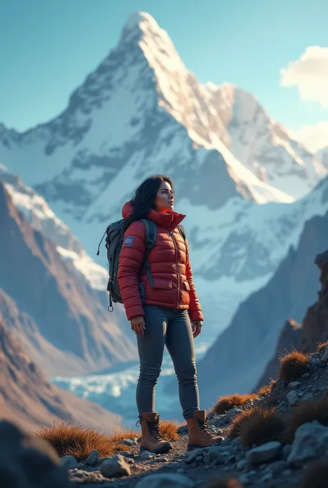  Munmun dutta standing in front of Mount Everest 