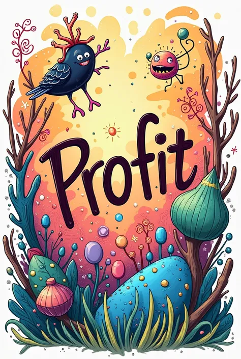 provide a doodle with name in middle named profit