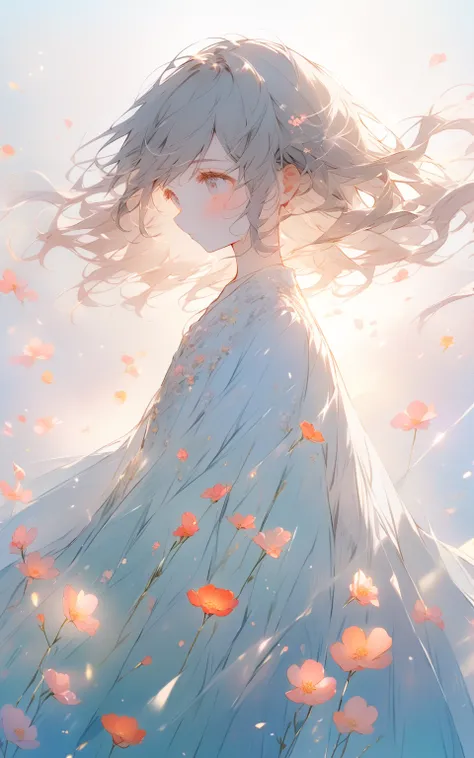 風に揺れるパステルポピー
A pastel girl in a field of glowing poppies, her dress flowing like petals in the wind. Her hair is adorned with tiny pastel blossoms, and the scene is illuminated by a soft pastel sunset with drifting light particles.