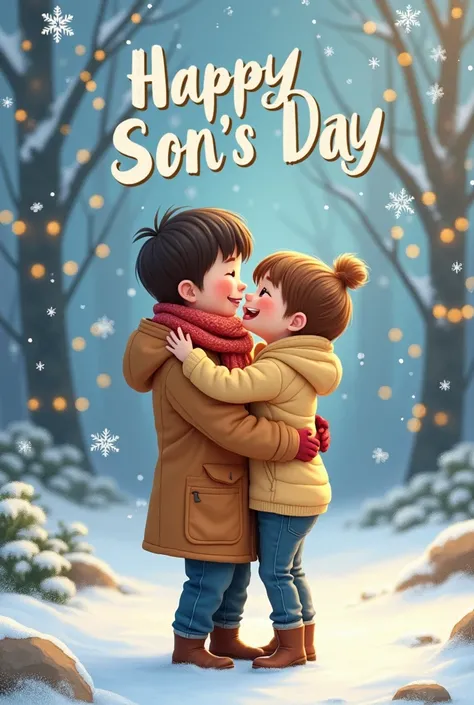  Beautiful holiday card "Happy Sons Day "