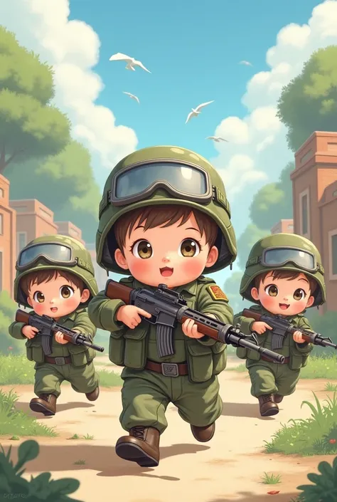 Create anime army pictures for babies