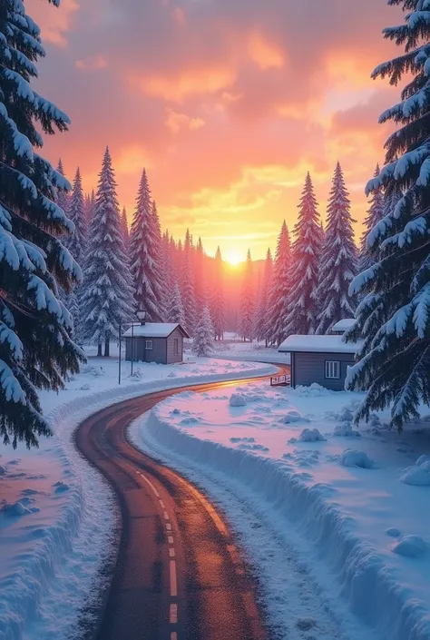 Sunrise over snowcappI want to create a image of a outdoor badminton court, in the bottom there is a road and in the up its whole ground badminton court in the part of the ground near to road, in the right side there is small building. Badminton court shou...