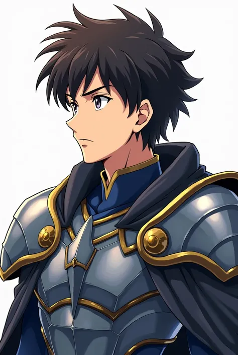  Full size image ,  face profile,  From head to toe ,  in profile and in front of , Young boy, 19 years old, male anime character , strong, athletic and handsome ,  wearing armor inspired by the style of the knights of the zodiac  (Saint Seiya),  armor bas...