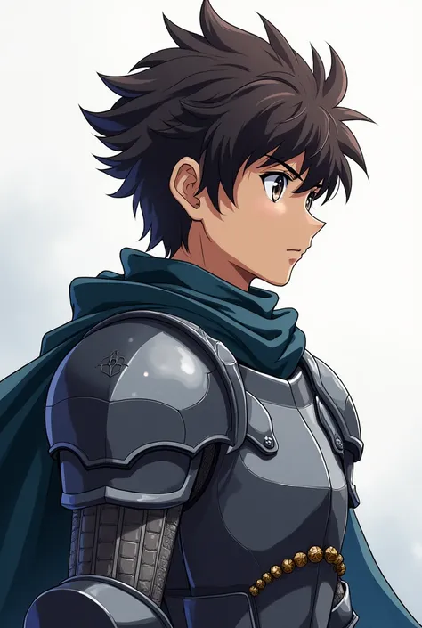  Full size image ,  face profile,  From head to toe ,  in profile and in front of , Young boy, 19 years old, male anime character , strong, athletic and handsome ,  wearing armor inspired by the style of the knights of the zodiac  (Saint Seiya),  armor bas...