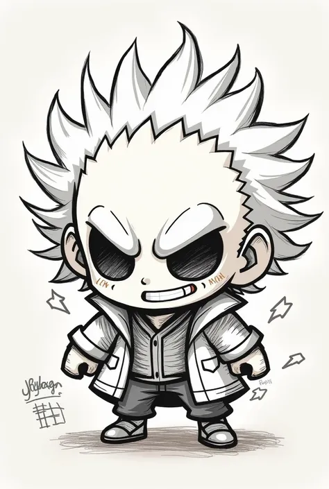 shigaraki sketch drawing chibi style art