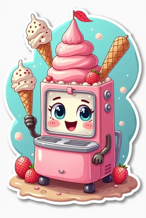 ice cream machine sticker