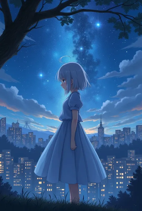   background is city  , perfect White hair girl,  lolly in a dress , White hair, White hair god,  cute anime wafu in beautiful dress , Gray hair,  best 4K Konachan anime wallpaper,  little curve, loli , Guvez บน pixiv artstation, White hair girl, Nightcore...