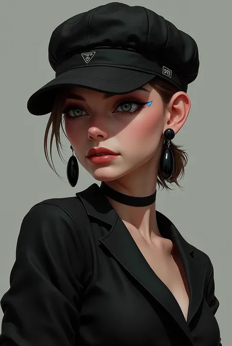 Character tomboy and name anydah her is have hat cap black  and very handsome and have wearing black earrings and the face a round and body very nice  a little