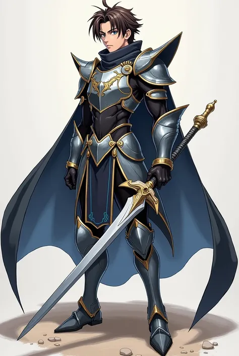  Full size image ,  face profile,  From head to toe ,  in profile and in front of , Young boy, , male anime character , strong,  wrestler and athletic ,  wearing armor inspired by the style of the knights of the zodiac  (Saint Seiya),  armor based on his a...