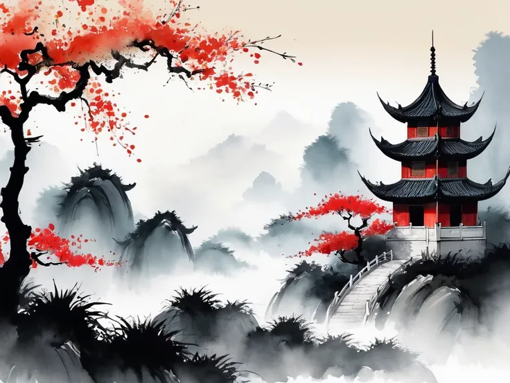 Chinese ink painting background