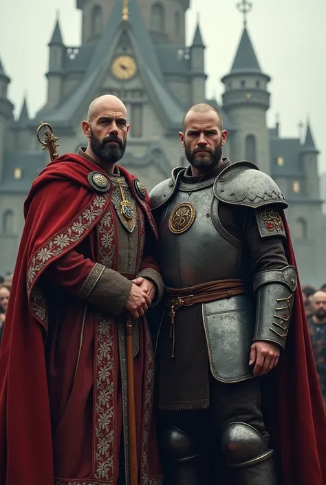 A bald king and a commander who fought with him