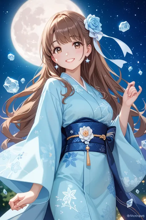 Nene Kasaki々、 shiny brown hair 、（ Beautiful Brown Eyes 、Shining Eyes、 fine-grained）、smile、 super detailed eyes 、 very detailed face in light blue underwear、 very detailed eyes、 cowboy shot、（masterpiece、 best quality：1.2）、、solo、 one girl who is at ease、、、、L...