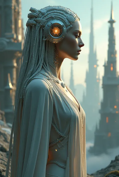 The goddess of wisdom and intelligence, highly technologically advanced and cybernetically enhanced. High Resolution, Masterpiece, Award Winning, Best Quality, High Details, High Quality, UHD, Optical Illusion, Impressionism, Art Deco, Cinematic, Cinematog...