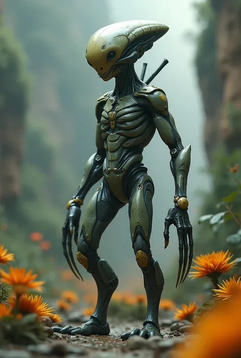 unique, male extraterrestrial being, friendly, fully body 4k render, hyperrealistic