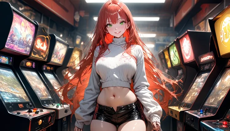 (ultra high quality), sharp image, vibrant colors, high resolution, ((masterpiece)), ((best quality)), ((ultra detailed)), delicate, (ultra realistic), ((extremely detailed)), depth of field, ((American shot: 1.4)),
NSFW,
1 girl, red hair, long hair, hair ...