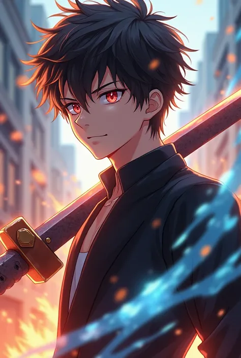 Yuzuke allbright is handsome man with dark browned hair with sharingan plus byakugan powered eyes. He life in the anime isekai world name mushoku tensei. The weapon he used is divine blade with the shape of katana. He mastered various martial arts. Hes lik...