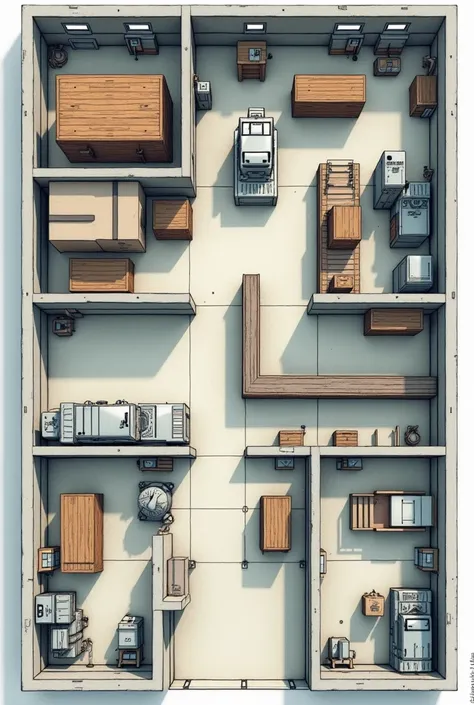 Create a floor plan that is suitable for factory 