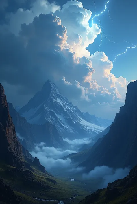 Breathtaking view with natural lightning
