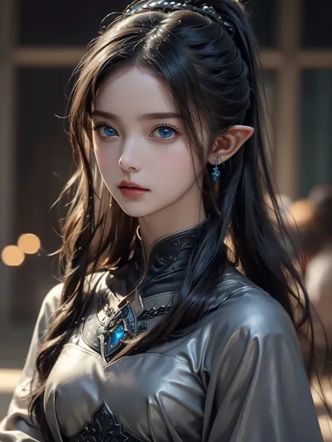 ((​masterpiece、top-quality、ultra-detailed、 high definition 、 clear focus、 illumination ))、portrait of a beautiful female elf in ...