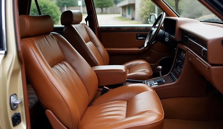 1984 Toyota crown with modified interior color  brown leather interior view