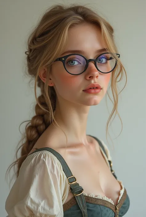 Ertsell a blond little German girl with glasses and big breasts named Luisa and a braid and blue eyes
