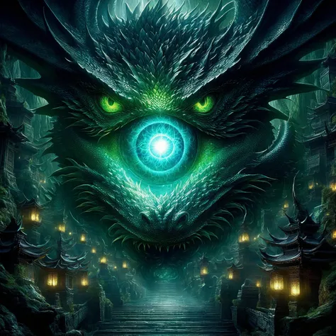  Mysterious dragon eye dragon lives in the dungeon(Scenes with dungeons)The mysterious dragon eye shines mysteriously in the darkness，Hidden wisdom and power of the dragon，

            Create a mysterious and sacred atmosphere。 Magical mysterious fantasy ...