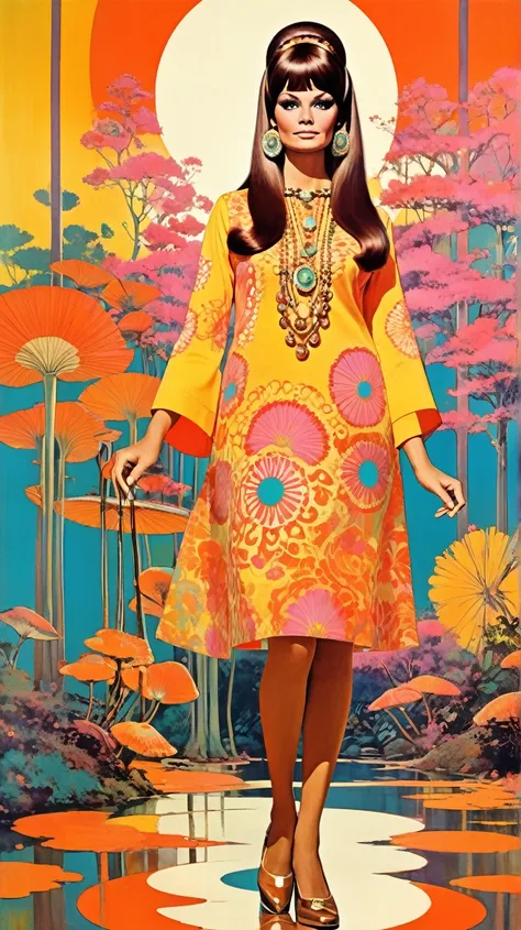 jugendstil 1960s psychedelic epic full body gogo clothes portrait by John Pitre and Marimekko, 1960s elements, California dreaming, serialism, upscaled, vintage, beautiful breathtaking fascinating elegant 
Multiple designs and colors, 1960s spirit, Claudia...