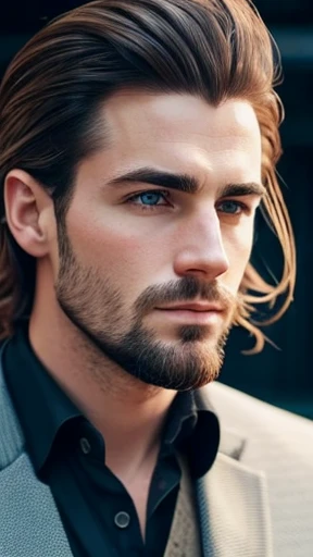 A Scottish Man with stylish hair focusing on the face