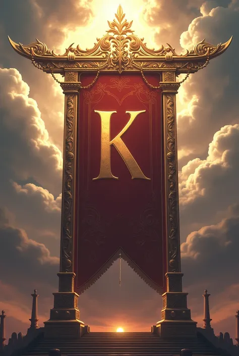 Generate a name banner with large “K” letters. Sky and Empire theme 