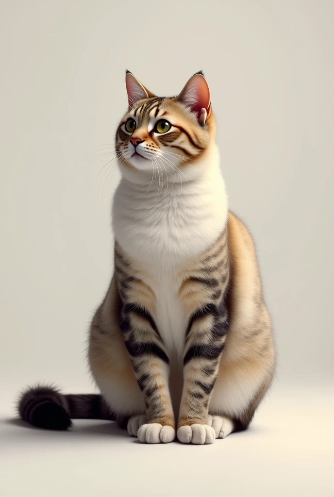  a realistic and natural picture，A full-body cat， Simple Background / no background , 