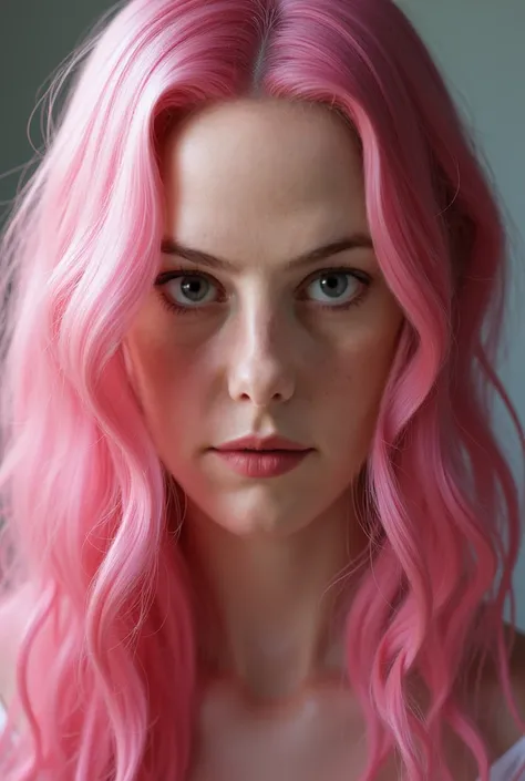 Actress Kaya Scodelario con pelo rosa (Realistic image)