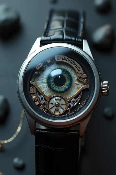 Mechanical wrist watch with human eye dial