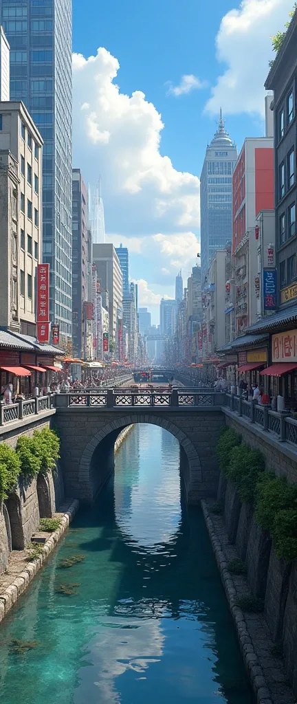 Realistic image photos of the Nihonbashi landscape in Tokyo