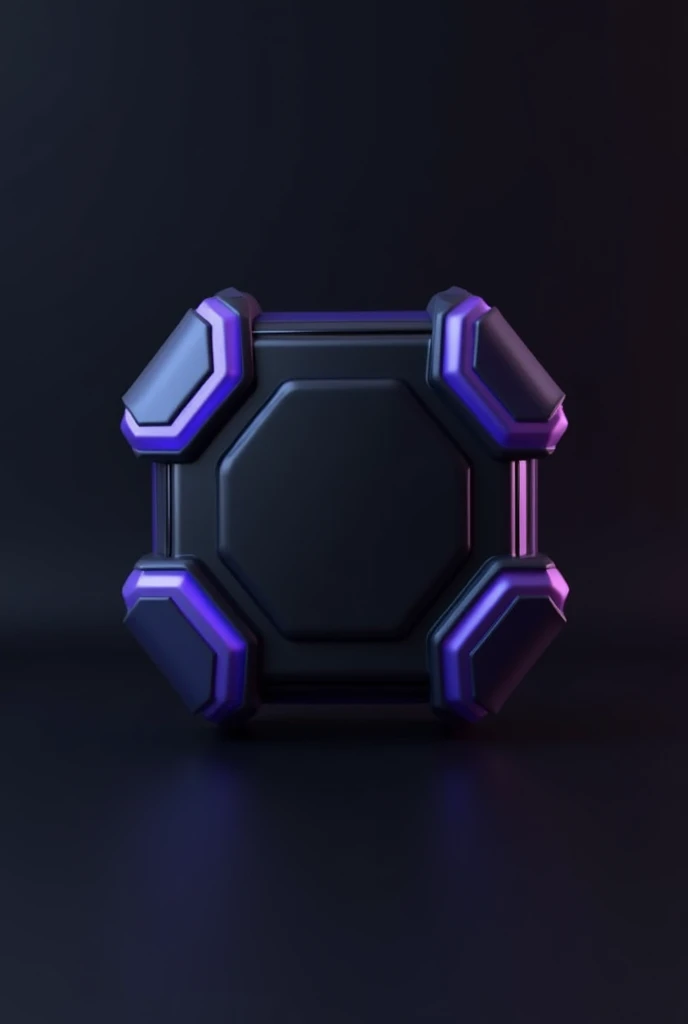 create a black image 
a powerbank where hexagons are the joints between them are blue or purple