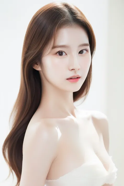 featuring confident and radiant women、generate ai art inspired by korean cosmetics advertising。displayed up to chest level、her p...