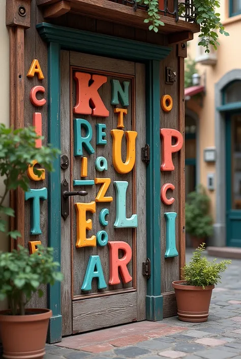 A shop door with Laundry Letters on it