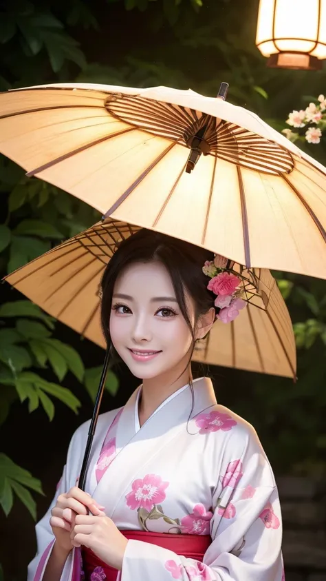 (Super beautiful woman in kimono)、((highest quality、8K masterpiece:1.3))、sharp focus:1.2、(super beautiful face:1.0)、(shiny skin:1.0)、realistic pictures、black hair、video lighting、High resolution eyes and face、video lighting、japanese actress、from the front、w...