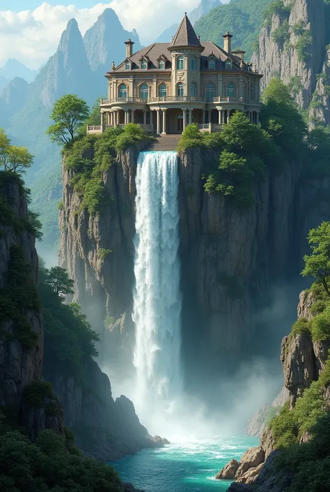 
The house above the waterfall