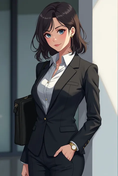 anime, adult girl in a suit. 