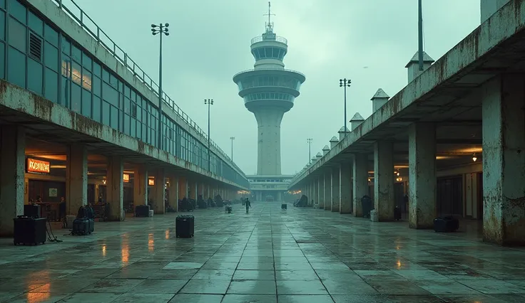 Lost Place Airport Terminal with Airport Tower